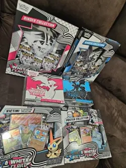 pokemon cards english sealed box black bold and white flare etc - Image 1