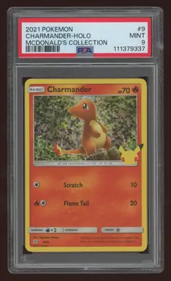 Pokemon Charmander PSA 9/25 McDonalds 25th Anniversary Holo Promo PSA 9 Mint - Image 1