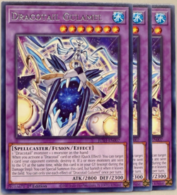 Yugioh! - 3X Dracotail Gulamel - JUSH-EN007 - Rare - Play Set - 1'st Ed. - NM/M - Image 1