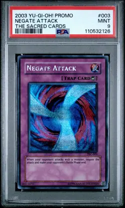 Yugioh PSA 9 Negate Attack TSC-003 Prismatic Secret Rare GBA Promo Sacred Cards - Image 1