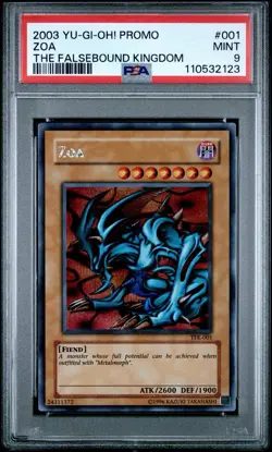 Yugioh PSA 9 Zoa TFK-001 Prismatic Secret Rare 2003 Gamecube Promo Falsebound - Image 1