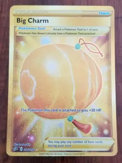 Big Charm Trainer Pokemon Rebel Clash Secret Rare Gold Card - 206/192 - Image 1