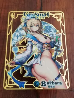 Barbara Pegg - Genshin Impact - Goddess Story Gold Metal Card - Image 1