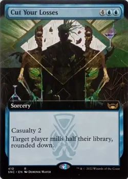 410 CUT YOUR LOSSES EXTENDED ART RARE STREETS OF NEW CAPENNA MTG CARD - Image 1