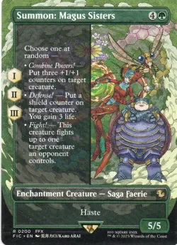 MTG: Final Fantasy Commander: Borderless Summon: Magus Sisters: LP Condition - Image 1