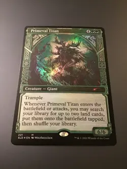 MTG Secret Lair #221 Primeval Titan Showcase Foil NM - Image 1