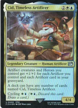 MTG: Final Fantasy: Foil Cid, Timeless Artificer (0408): LP Condition - Image 1