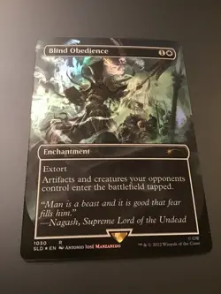 MTG Secret Lair #1010 Blind Obedience Borderless Foil NM - Image 1