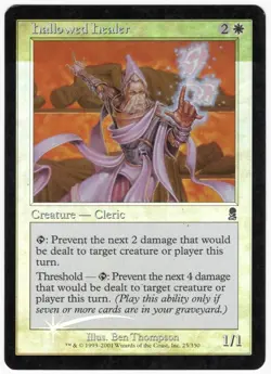 Hallowed Healer 2001 Odyssey SHIFTED FOIL MISPRINT White Creature MTG LP AZ1 - Image 1