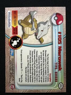 topps Pokemon TV Animation Edition Series 2 Rainbow Foil #105 Marowak - Image 2