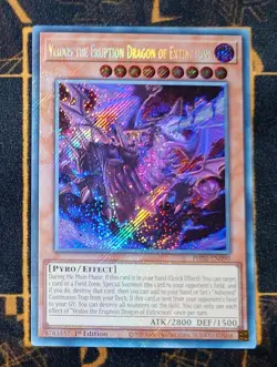 YUGIOH Veidos the Eruption Dragon (PHNI-EN090) Secret Rare 1st Edition Near Mint - Image 1