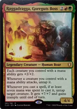 291/361 RAGGADRAGGA, GOREGUTS BOSS RARE COMMANDER LEGENDS BALDUR'S GATE MTG CARD - Image 1