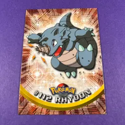 Topps Pokemon Rhydon 112 Series 1 Card Blue Topps Trading Card TCG - Image 1