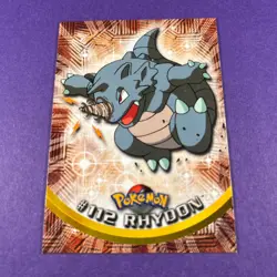 Topps Pokemon Rhydon 112 Series 1 Card Blue Topps Trading Card TCG - Image 2