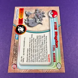 Topps Pokemon Rhydon 112 Series 1 Card Blue Topps Trading Card TCG - Image 3