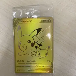Pokemon Celebrations Pikachu V Gold Promo Card SWSH145 - Image 1