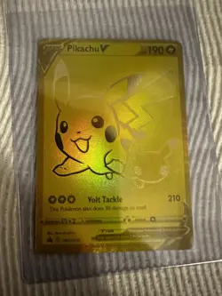 Pokemon Celebrations Pikachu V Gold Promo Card SWSH145 - Image 1