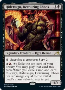1x Hidetsugu, Devouring Chaos - Foil NM-Mint, English Kamigawa: Neon Dynasty MTG - Image 1