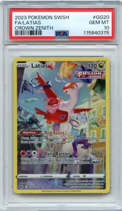 2023 Pokemon Crown Zenith #GG20 Latias Full Art/Latias PSA 10 GEM MT - Image 1
