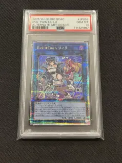 PSA10 Yugioh QCAC-JP068 Evil Twin Lil-la Alt Art Quarter Century Secret Japanese - Image 1