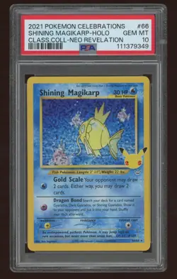 Shining Magikarp PSA 10 Celebrations Classic Collection Pokemon Card 66/64 2021 - Image 1