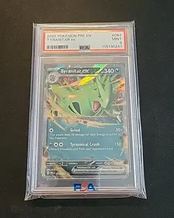 2025 Pokemon Prismatic Evolutions # 064 Tyranitar EX PSA 9 Card MINT! 064/131 - Image 1