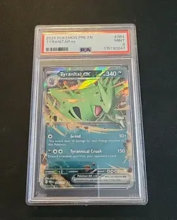 2025 Pokemon Prismatic Evolutions # 064 Tyranitar EX PSA 9 Card MINT! 064/131 - Image 2