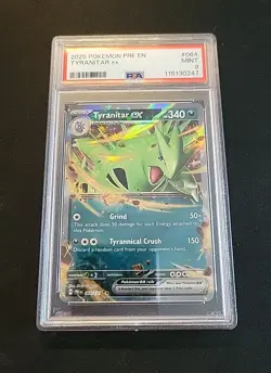 2025 Pokemon Prismatic Evolutions # 064 Tyranitar EX PSA 9 Card MINT! 064/131 - Image 3