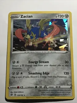 Zacian 139/192 Cracked Ice Rebel Clash Deck Exclusive Holo Pokemon Card - Image 1