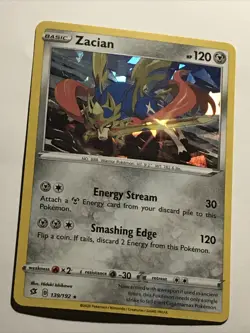 Zacian 139/192 Cracked Ice Rebel Clash Deck Exclusive Holo Pokemon Card - Image 2