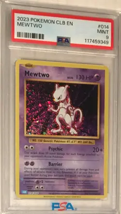 2023 Pokemon Trading Card Game Classic Collection PSA 9 Mewtwo Holo #014 CLB014 - Image 1