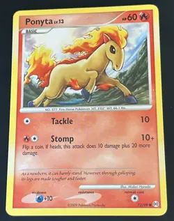 Pokemon TCG Ponyta Rare Card 72/99 Arceus 2009 - NM - Image 1