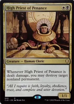 848 HIGH PRIEST OF PENANCE RARE COMMANDER LEGENDS: BALDUR'S GATE MTG CARD - Image 1