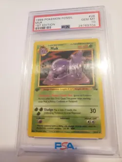 PSA 10 1st Edition Muk Holo 13/62 - 1999 Fossil Rare Pokemon Card - Image 1