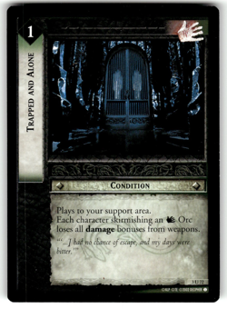 LOTR Lord of the Rings Realms of the Elf Lords Card #3U72 Trapped and Alone - Image 1