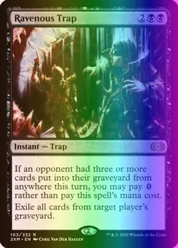 MTG Magic the Gathering Ravenous Trap (103/503) Double Masters LP FOIL - Image 1
