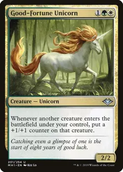 1x Good-Fortune Unicorn - NM - Modern Horizons - SPARROW MAGIC mtg - Image 1