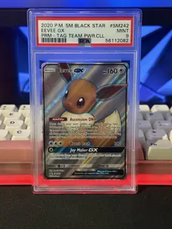 2020 POKEMON SM BLACK STAR PROMO #SM242 EEVEE GX TAG TEAM POWER COLL PSA 9 MINT - Image 1