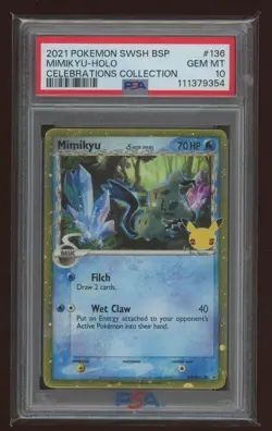 Pokemon 2021 Celebrations Promo swsh136 Delta Species Mimikyu Holo PSA 10 graded - Image 1