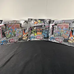 x2 Pokemon TCG Black Bolt/White Flare Unova Victini Illustration Poster Box - Image 1
