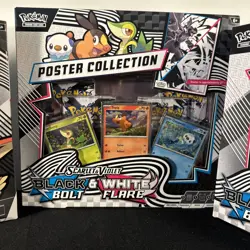 x2 Pokemon TCG Black Bolt/White Flare Unova Victini Illustration Poster Box - Image 2