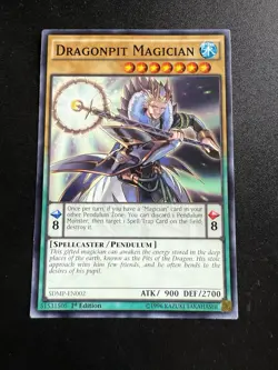 Yugioh Dragonpit Magician Common SDMP-EN002 1st Ed Lightly Played - Image 1