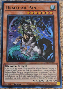 Yugioh! - Dracotail Pan - JUSH-EN003 - Super Rare - 1'st Ed. - NM/M - Image 1