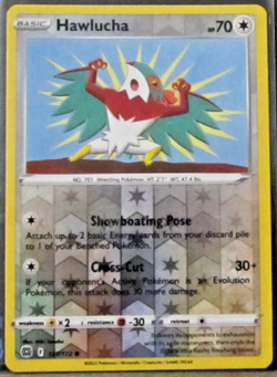1 POKEMON CARD TCG/HAWLUCHA/127/172/REVERSE HOLO/COMMON/2022 ** COLLECTIBLE ** - Image 1