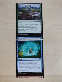 MTG Misprint Tempt with Discovery / Reality Shift 2 Card Connectot Miscut - Image 1