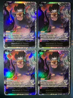 One Piece Card Game Marshall.D.Teach OP09-093 SR English Playset X4! - Image 1