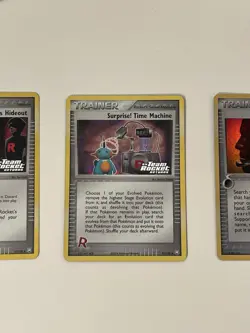 Pokemon Vtg Reverse Holo Trainer Card Lot Time Machine Holon Rocket’s Hideout NM - Image 3