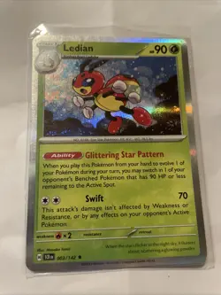 Pokemon TCG Card Ledian 003/142 S&V Stellar Crown Rare Reverse Holo NM - Image 1