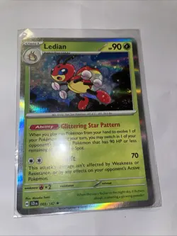 Pokemon TCG Card Ledian 003/142 S&V Stellar Crown Rare Reverse Holo NM - Image 2