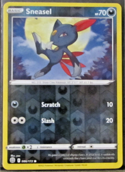1 POKEMON CARD TCG/SNEASEL/086/172/REVERSE HOLO/COMMON/2022 ** COLLECTIBLE ** - Image 1
